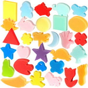LEOBRO 30pcs Sponge Painting Shapes Painting craft Sponge for Toddlers Assorted Pattern Early Learning Sponge for Kids Shipping by FBA
