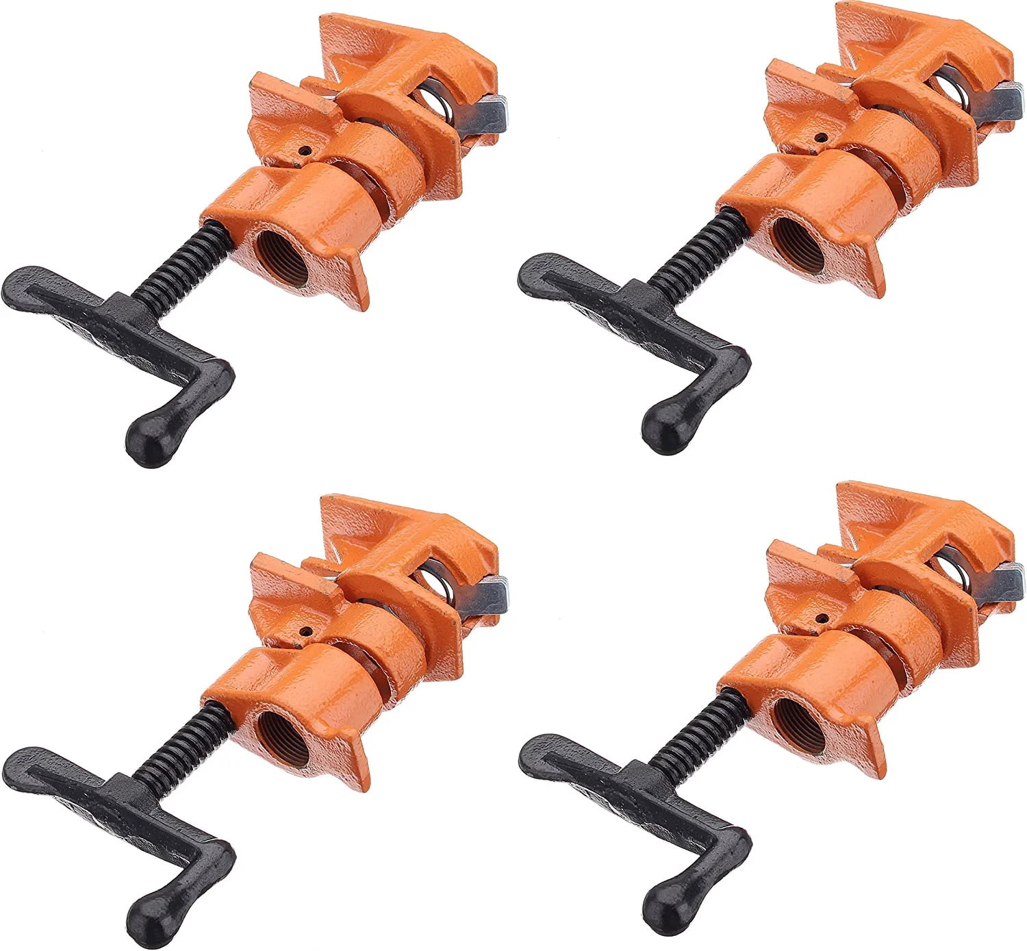 Y&Y Decor (4 Pack) 3/4" Wood Gluing Pipe Clamp Set Heavy Duty PRO Woodworking Cast Iron