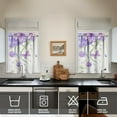 thumbnail image 4 of Purple Flower Butterfly1(1) Kitchen Curtain Valance 3 Piece Home Curtains and Valance Set Curtain Sink Window Decor Window Treatment Tier 27.5x36 Length, 4 of 6