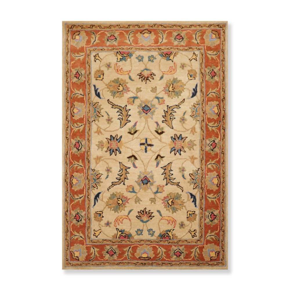 4'x6' Hand Tufted Wool Oriental Area Rug Beige, Peach Color Walmart
