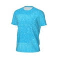 thumbnail image 6 of Wukai Sky Blue Glitter Print Men's Short-Sleeved Mesh T-Shirt,Quick-Dry Short Sleeve Workout T-Shirt-Small, 6 of 8
