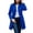Dark Blue, variant on SwiftWear Women's Classic Double-Breasted Trench Coat Notch Lapel Mid-Length Jacket with Button Cuffs, Casual Outerwear for Fall Spring
