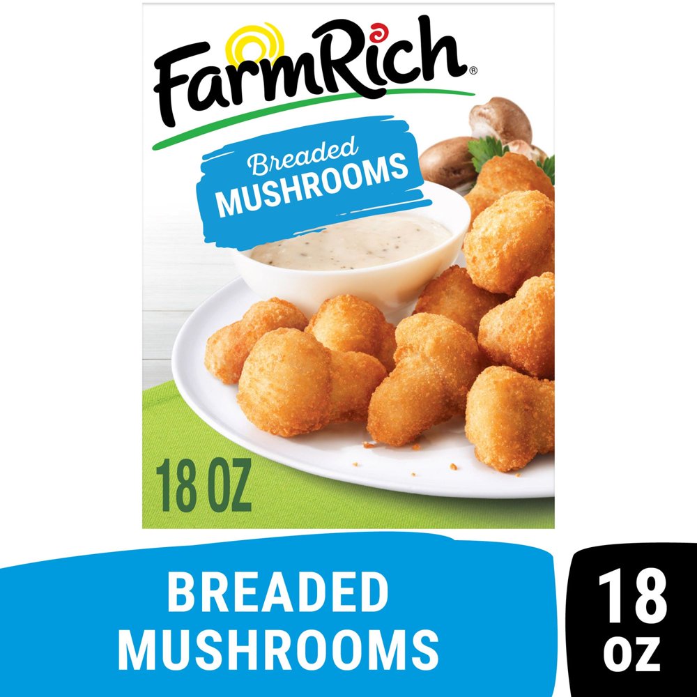 Farm Rich Breaded Mushrooms in a Crispy Breaded Coating, Frozen, 18 oz