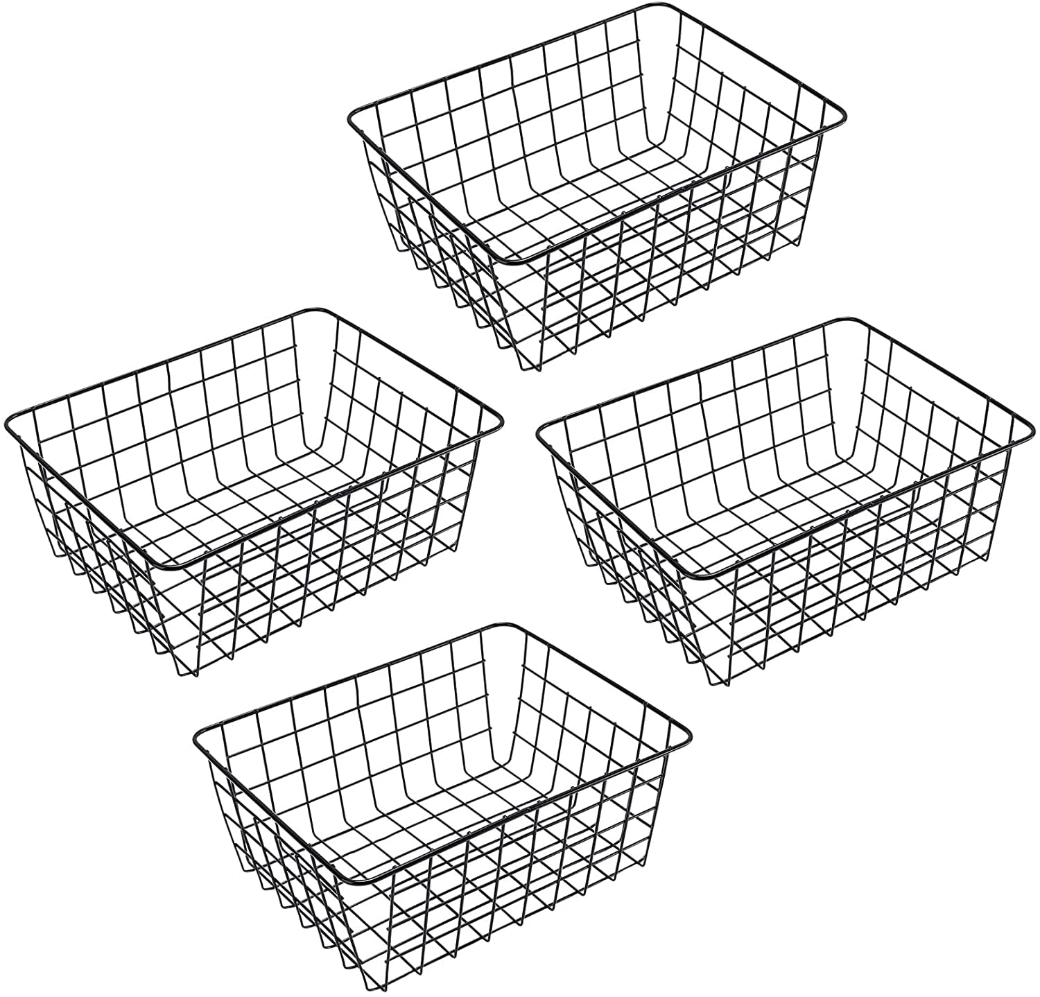 3-Tier Hanging Basket Organizer, Metal Wire Over Door Fruit Storage Bins  For Vegetables, Snacks, Kitchen And Pantry Organization, Home Decor (Black,  11.7 X 32 X 12 Inches)
