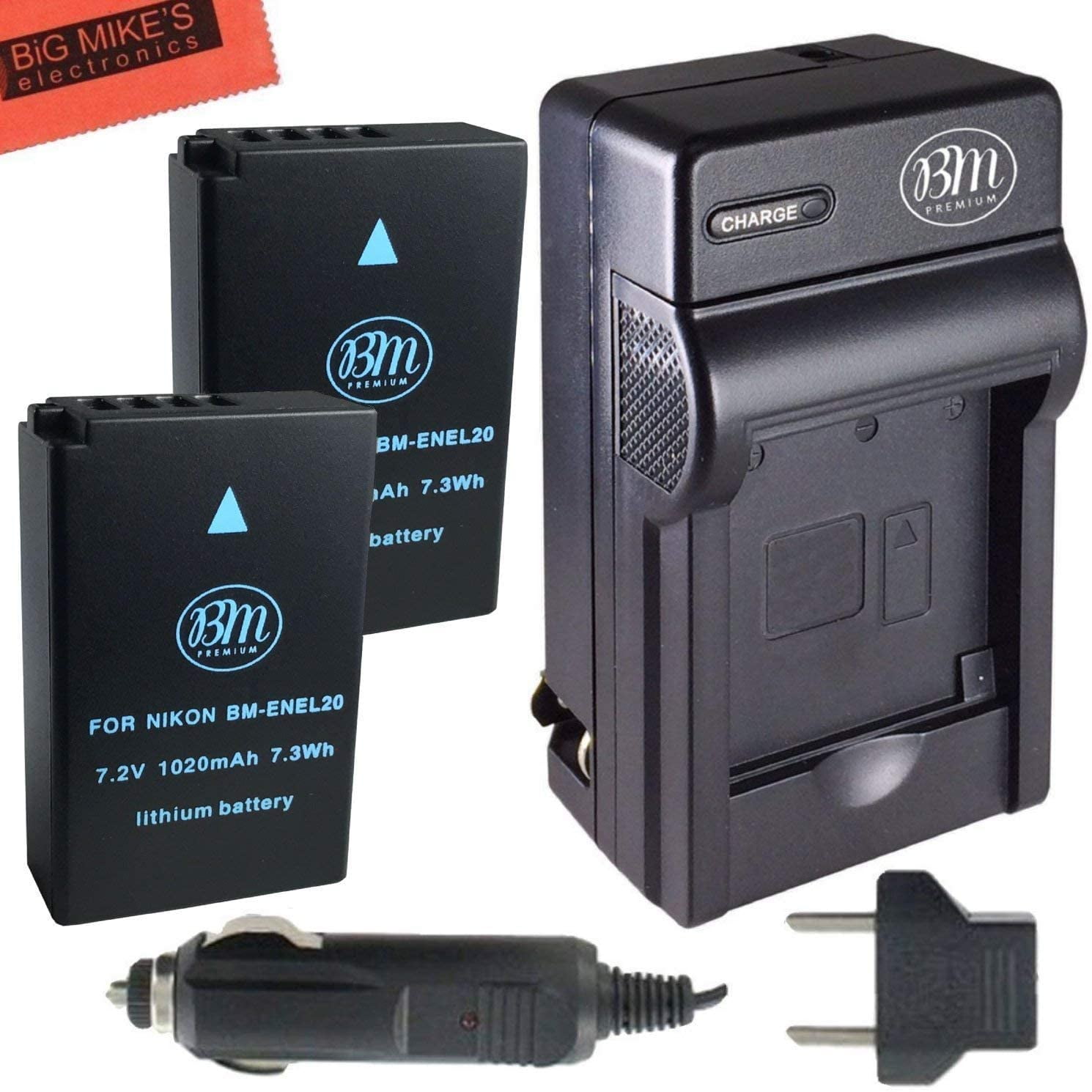 Akku Nikon EN-EL20 Newmowa EN-EL20 Akku 2er-Pack Mit LCD Ladegerät - Ersatz Für Nikon 1 J1-J3, V3, S1, Coolpix A, P1000 En-el20a Li-ion Battery