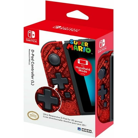 HORI, Super Mario Handheld Mode Only D-Pad Controller (Left), Nintendo Switch, Red,