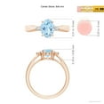 thumbnail image 4 of ANGARA Natural Tapered Shank 1 ct Aquamarine Ring with Diamond Accents in 14K Rose Gold for Women (Size-8x6mm) | March Birthstone, Anniversary, Jewelry Gift for Women | Natural Aquamarine Ring, 4 of 9