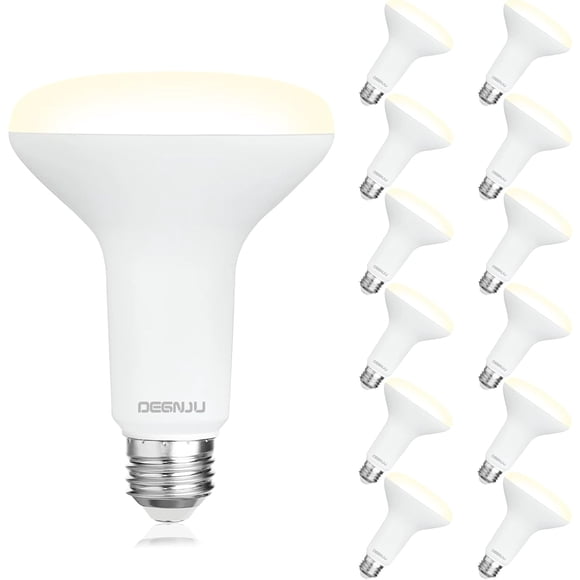 12 Pack BR30 LED Recessed Light Bulb, Dimmable Indoor Flood Light Bulbs CRI80 7W Equivalent 65W 3000K Warm White 650 Lumens, 15000 Lifetime Hours E26 Base LED Can Light Bulb, Flicker-Free