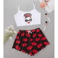 thumbnail image 2 of Hot Women's Sleepwear Cute Cartoon Print Short Set Pajamas for Women Pajama Set Sweet Short Sleeve V-Neck & Shorts Summer Pijama, 2 of 4