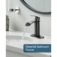 thumbnail image 5 of WOWOW Waterfall Bathroom Faucet,Oiled Rubbed Bronze Bathroom Sink Faucet for 1 Hole or 3 Holes,Single Handle Vanity Faucet with Metal Pop up Drain,Stainless Steel Basin Sink Faucet Tap for RV Lavatory, 5 of 8
