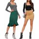 thumbnail image 3 of Top MANGOPOP - Camisetas de manga larga con cuello cuadrado para mujer, color gris, 3 of 6