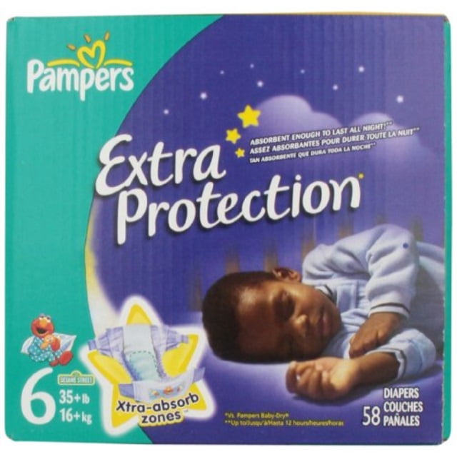pampers extra protection diapers size 6 super pack 58 count