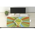 thumbnail image 2 of Art Computer Mouse Pad, Hand Drawn Ice Cream on Cone with Colorful Rays Coming out from the Middle, Rectangle Non-Slip Rubber Mousepad X-Large, 35" x 15", Lime Green Multicolor, by Ambesonne, 2 of 2