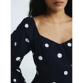 thumbnail image 4 of Free Assembly Women's and Women's Plus Cotton Polka Dot Maxi Dress with Puff Sleeves, Size-XS-4X, 4 of 6