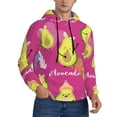 thumbnail image 2 of Goofa Pink Green Avocado for Men's Hooded Sweatshirt - Lightweight Pullover Hoodie with Kangaroo Pocket, Perfect for Everyday Wear-Small, 2 of 7