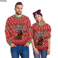 thumbnail image 2 of Sudadera navideña para hombre y mujer con estampado 3D de El hombre de jengibre, copos de nieve, reno, Papá Noel y pingüino, 2 of 5