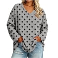 thumbnail image 3 of LIaqionyy Plus Size Tops for Womens V Neck Long Sleeve Casual Loose Blouse Fall Outfits Business Work Basic Tees Shirts, 3 of 7