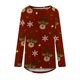 thumbnail image 4 of Puntoco Mujeres Casual Manga Larga Cuello Redondo tops Blusa Suelta Navidad Impreso Camisas Puntoco Puntoco-31, 4 of 5