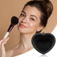 thumbnail image 6 of Unique Bargains 1 Pc Portable Heart Makeup Brush Cleaning Mat Black, 6 of 7