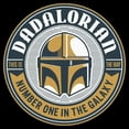 thumbnail image 2 of Junior's Star Wars: The Mandalorian Din Djarin Dadalorian Number One in the Galaxy Sticker  Graphic Tee Black / 1 Medium, 2 of 3