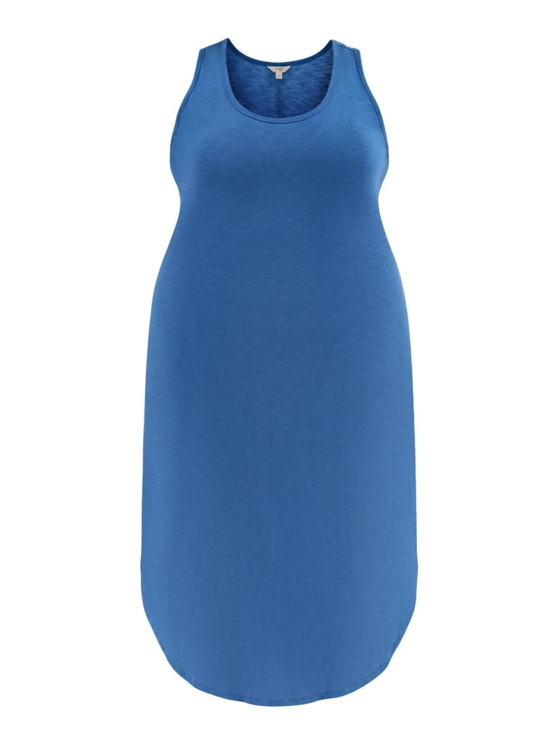 Terra and Sky Women's Plus Size Cotton Knit Tank Dress