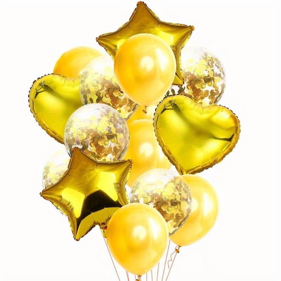 14pcs balloons 12 inch latex balloon set (Hearts & Stars)Â