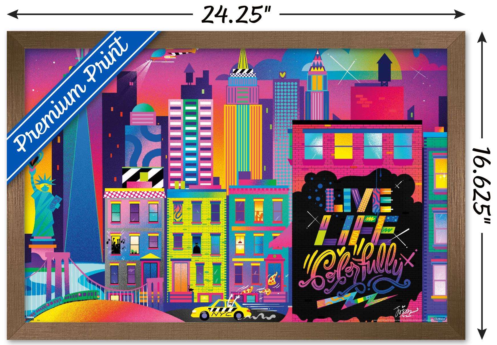 Jason Naylor - Live Life Colorfully Wall Poster, 14.725" x 22.375", Framed