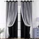 thumbnail image 4 of ddioayh Curtains Double Layer Blackout Thermal Insulated with Star Lace Design 84x52in for Bedroom and Living Room Adjustable Light Control, 4 of 6
