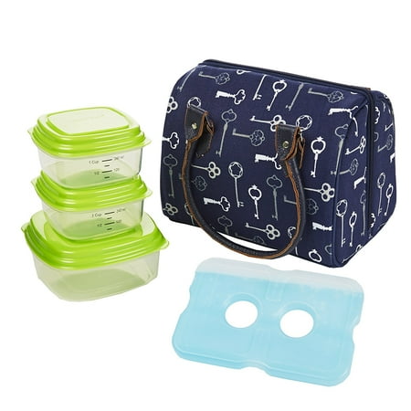 Fit Fresh Jackson Insulated Lunch Bag Kit With Reusable Containers Fit Fresh Jackson Insulated Lunch Bag Kit With Reusable Containers Complete Set And Ice