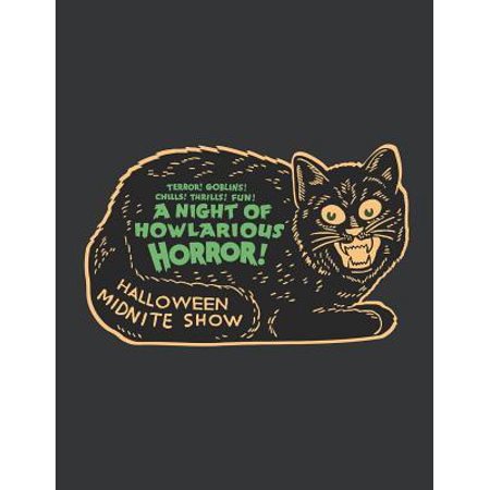 Notebook: Vintage Halloween Scary Black Cat Horror Journal & Doodle Diary; 120 Dot Grid Pages for Writing and Drawing - 8.5x11 i Paperback