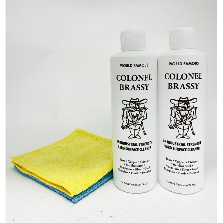 Colonel Brassy - Hard Surface Cleaner/Polish - 2 PACK 16oz + 2 microfiber  cloth