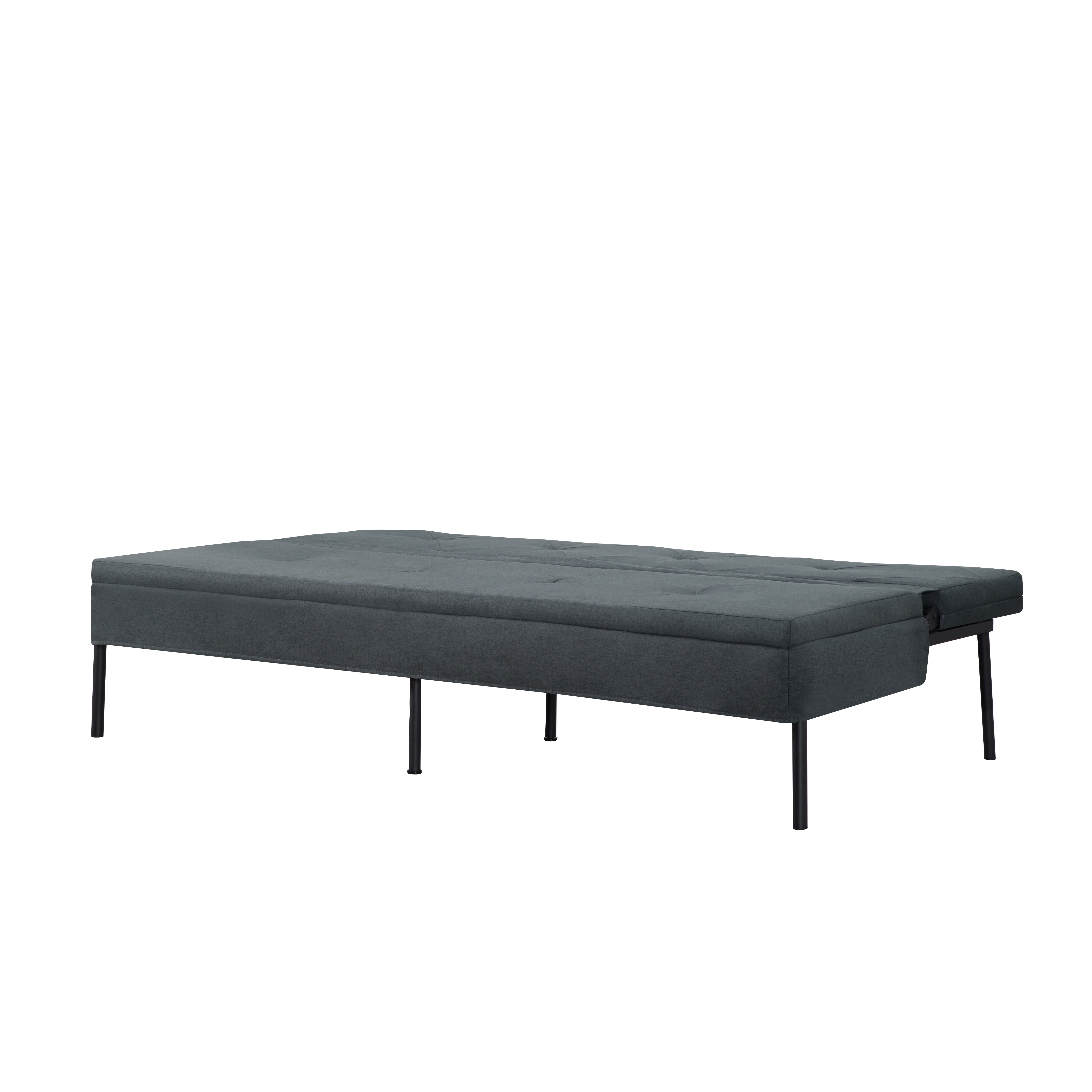Gewnee 63" Modern Convertible Futon Sofa Bed, Pull-Out Sleeper with Adjustable Backrest(Gray)