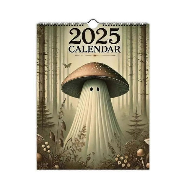 Mushroom Ghost 2025 Calendar, 8.5 * 11" Vintage Cottage Core Ghost Calendar