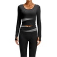 thumbnail image 3 of AGWOLF Workout Tops for Women Wrap Long Sleeve Shirts Buttercore Slim Fit Yoga Top Athletic Pilates Hiking T Shirt Black S, 3 of 6