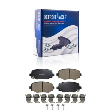 Detroit Axle - Rear Ceramic Brake Pads for Jeep 2015-2022 Renegade 500X, 2016 2017 2018 2019 2020 2021 Brake Pads with Hardware Replacement