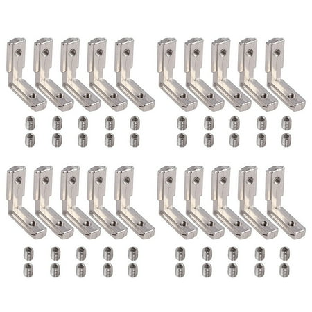 

Rooha 20X T Slot Aluminum Profile L-Shape Brackets 90掳 Inner Connector 2020