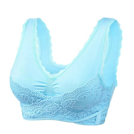 

Women Plus Size Sports Bra Front Criss Cross Side Buckle Lace Yoga Bralette Wireless Push Up Seamless Underwear Tank Top