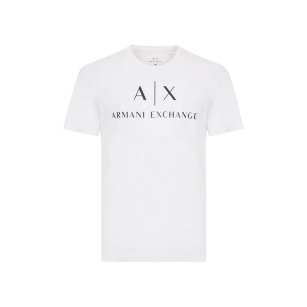 Camiseta Armani Exchange Classic Crew Logo para Hombre - Blanca