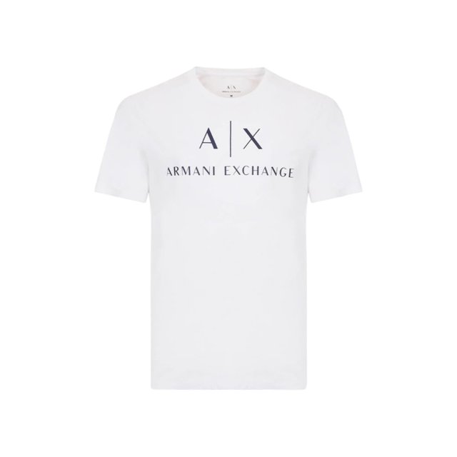 Camiseta Armani Exchange con cuello redondo y logotipo para Hombre - Blanco