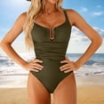 thumbnail image 1 of Tankini para mujer, traje de baño de dos piezas con tirantes, espalda descubierta, color liso, con bloques de color y hombros descubiertos, tankini para mujer, traje de baño de dos piezas, trajes de b, 1 of 8