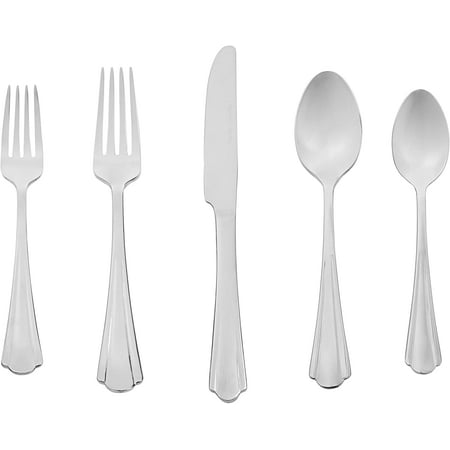 

20-Piece Stainless Steel Flatware Set with Scalloped Edge Service for 4