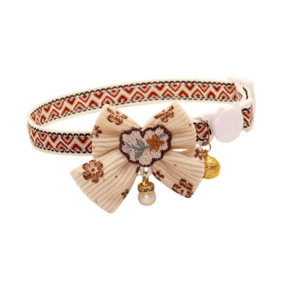 Gargantilla para con lazo, ajustable, elegante, accesorio para cuello de mascotas, suministros para gatos, gargantilla decorativa para gatitos