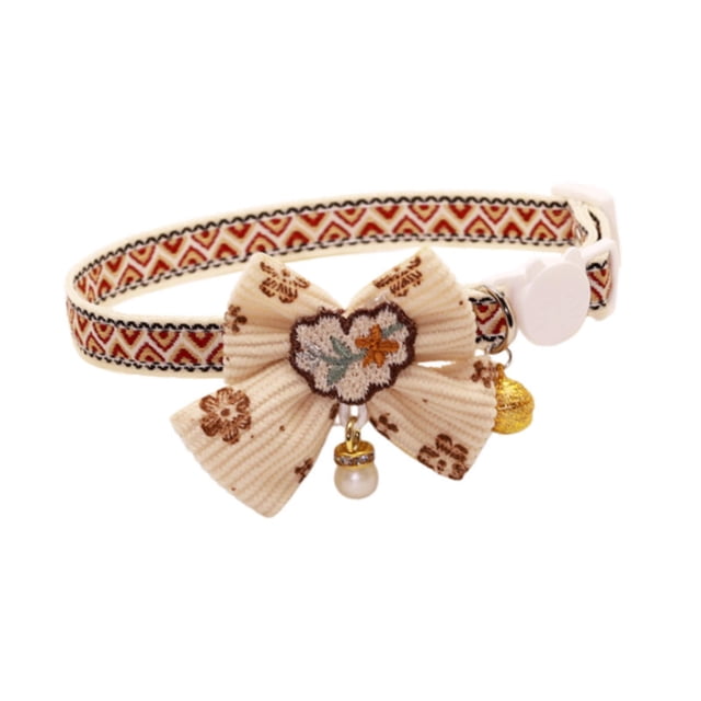 Gargantilla para con lazo, ajustable, elegante, accesorio para el cuello de mascotas, suministros para gatos, gargantilla decorativa para gatitos