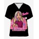 thumbnail image 3 of Uniforme de enfermería para mujer, top estampado de princesa Barbie, accesorios, uniforme de médico, uniforme de hospital, enfermera, salón de belleza, top esmerilado, 3 of 5