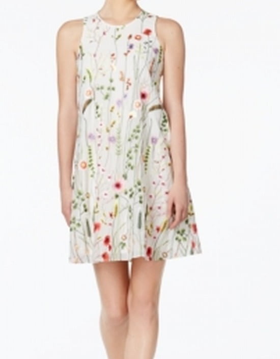 calvin klein embroidered floral dress