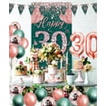 thumbnail image 2 of YANSION 30th Birthday Party Decorations, Green Rose Gold Happy 30th Birthday Banner with 30th Balloons 30th Door Cover Backdrop for Women Birthday Anniversary Party Sign Porch Decor Supplies, 2 of 8