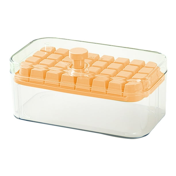 Pisexur Batería de cocina Bandejas para cubitos de hielo, bandeja para cubitos de hielo con tapa y recipiente, 32 moldes para cubitos de hielo, fácil liberación y aho para la cocina del hogar