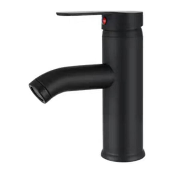 Black Bathroom Faucet Single Hole Matte Black Copper Faucet Single Handle Bathroom Sink Faucet Matte Hot Cold Wate Black Single Hole Bathroom Faucet Bathroom Faucets for Sink 1 Hole