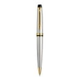 Waterman Expert Ballpoint Pen, Stainless Steel with Gold Trim, Blue Ink