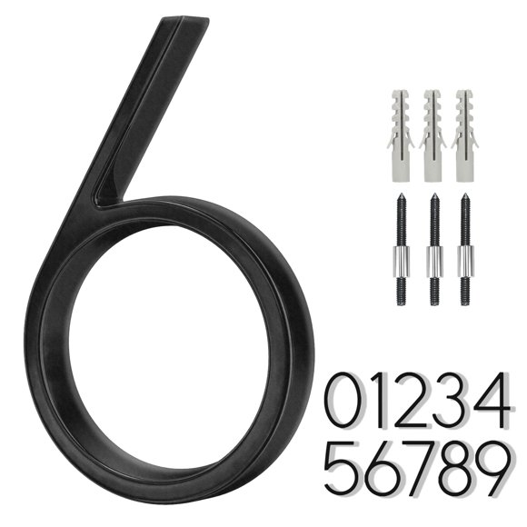 Número de casa BVNUD de acero inoxidable negro de 15 cm